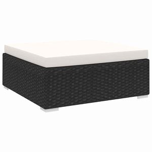 vidaXL Repose-pied sectionnel 1 pc avec coussin R&eacute;sine tress&eacute;e Noir