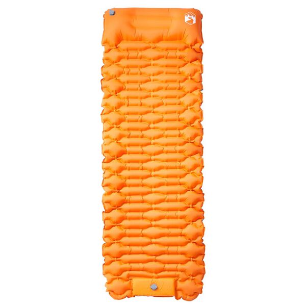 vidaXL Matelas de camping autogonflant avec oreiller 1 personne orange