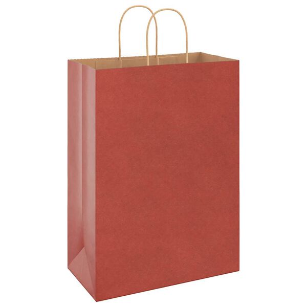 vidaXL Sacs en papier 50 pcs avec poign&eacute;es rouge 32x17x44 cm