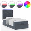 vidaXL Cadre de lit ottoman avec matelas gris fonc&eacute; 80x200 cm velours
