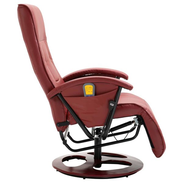 vidaXL Fauteuil de massage Rouge bordeaux Similicuir