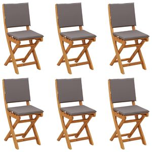 vidaXL Chaises de bistrot d'ext&eacute;rieur 6 pcs Gris fonc&eacute; 38 x 46 x 85 cm