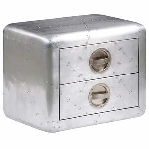 vidaXL Table de coin avec 2 tiroirs vintage style d'aviation
