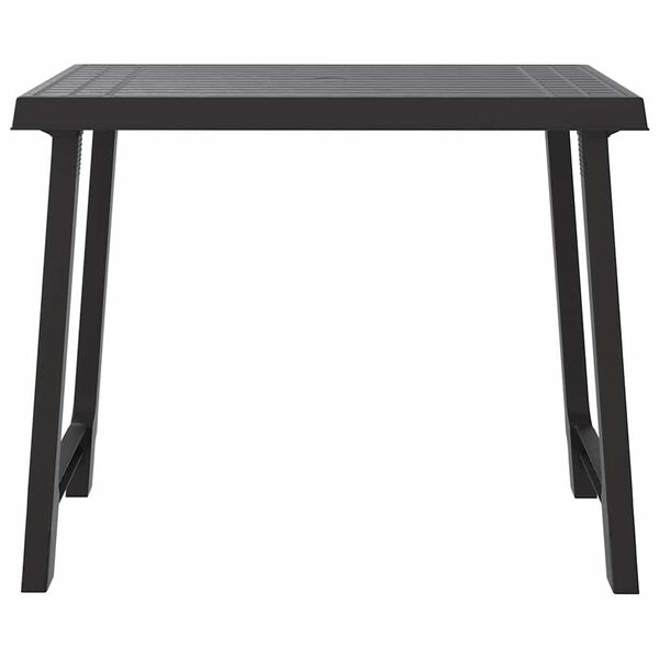 vidaXL Table de camping anthracite 79x56x64 cm PP aspect de bois