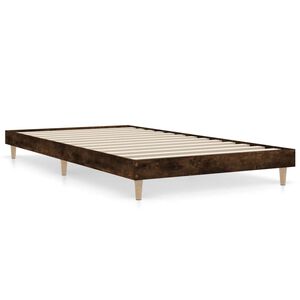 vidaXL Cadre de lit sans matelas ch&ecirc;ne fum&eacute; 100x200 cm bois ing&eacute;nierie
