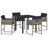 vidaXL Ensemble de salle &agrave; manger pour jardin 5 pcs Gris polyrotin