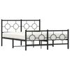 vidaXL Cadre de lit m&eacute;tal sans matelas avec pied de lit noir 140x190cm