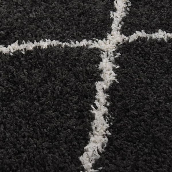 vidaXL Tapis shaggy &agrave; poils longs Cr&egrave;me et anthracite 160x230 cm
