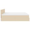 VidaXL Cadre de lit ottoman avec matelas cr&egrave;me 200x200cm tissu