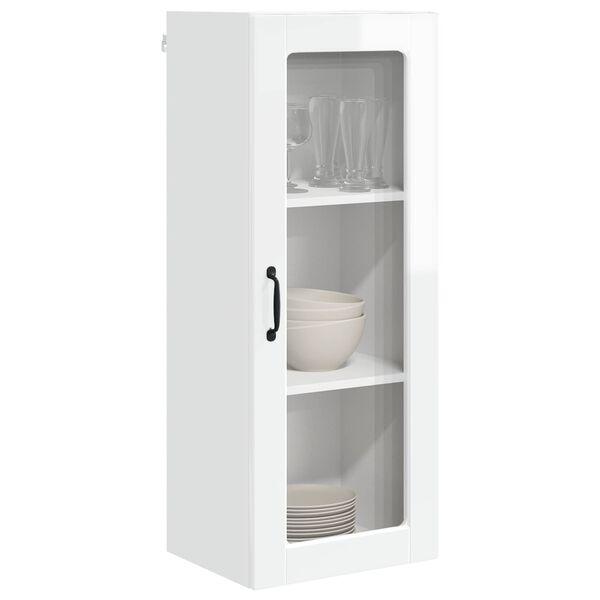 vidaXL Armoire de cuisine avec &eacute;tag&egrave;re Blanc brillant 40 x 31 x 100 cm