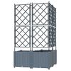vidaXL Cache-pot de jardin 3 pcs Gris Clair 80 x 80 x 143 cm Acier