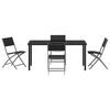 vidaXL Ensemble de salle &agrave; manger pour jardin 5 pcs Noir