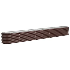 vidaXL Lit sur&eacute;lev&eacute; de jardin Acier galvanis&eacute; marron