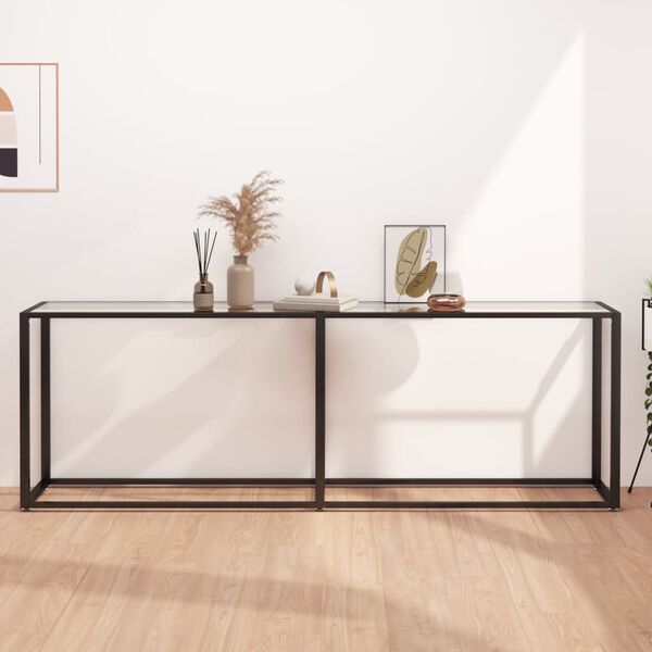 vidaXL Table console Transparent 220x35x75,5 cm Verre tremp&eacute;