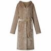 vidaXL Peignoir avec capuche Camel s Flanelle