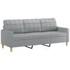 vidaXL Ensemble de canap&eacute;s 2 pcs avec coussins Gris clair Tissu
