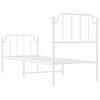 vidaXL Cadre de lit m&eacute;tal sans matelas avec pied de lit blanc 75x190cm