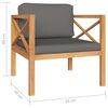 vidaXL Salon de jardin 7 pcs avec coussins gris bois de teck solide