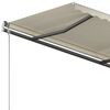 vidaXL Auvent manuel r&eacute;tractable avec poteaux 3,5x2,5 m Cr&egrave;me