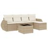 vidaXL Salon de jardin avec coussins 6 pcs beige r&eacute;sine tress&eacute;e