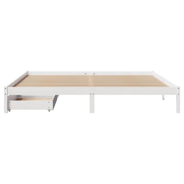 vidaXL Cadre de lit sans matelas blanc 200x200 cm bois massif de pin