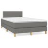 vidaXL Sommier &agrave; lattes de lit avec matelas Gris fonc&eacute; 120x200cm Tissu