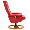 vidaXL Fauteuil de massage avec repose-pied rouge similicuir