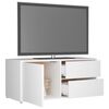vidaXL Meuble TV Blanc 80x34x36 cm Bois d'ing&eacute;nierie