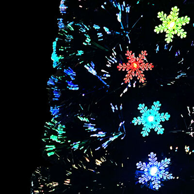 vidaXL Sapin de Noël et flocons de neige LED Noir 210 cm Fibre optique