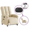 vidaXL Fauteuil inclinable de massage &eacute;lectrique cr&egrave;me tissu