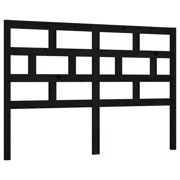 vidaXL T&ecirc;te de lit Noir 156x4x100 cm Bois massif de pin