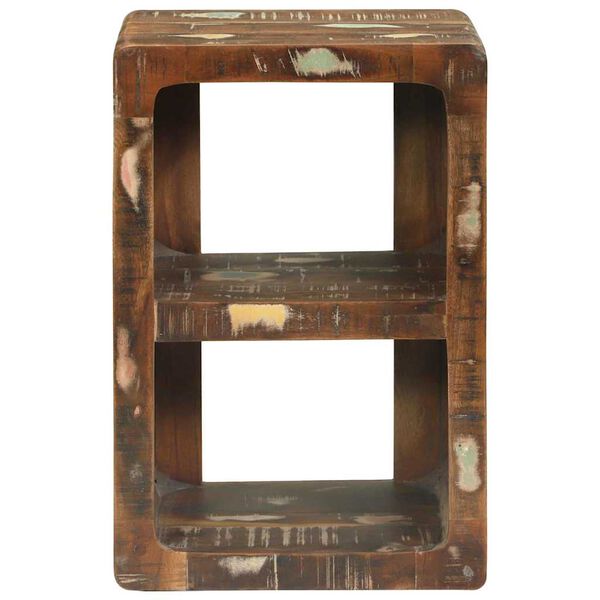 vidaXL Meuble TV avec étagère Multicolore Bois massif de récupération