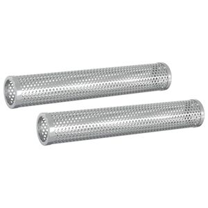 vidaxl Tube &agrave; fumer 2 pc &Oslash; 5 x 30 cm Acier Inox 304 Argent&eacute;