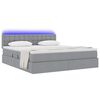 vidaXL Lit avec rangement et LED Gris clair 160 x 200 cm tissu