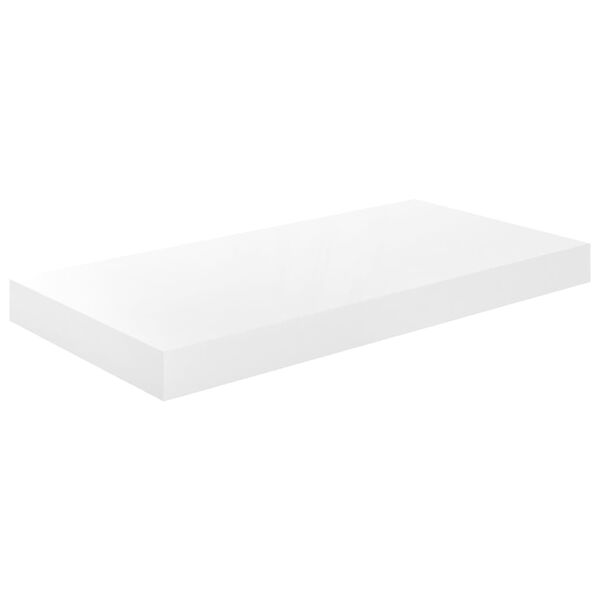 vidaXL &Eacute;tag&egrave;re murale flottante 2 pcs Blanc brillant 50x23x3,8 cm MDF