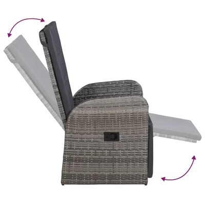 vidaXL Ensemble à manger de jardin avec coussins 7 pcs Gris