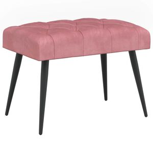 vidaXL Banc avec capitonnage bouton Rose 60 x 40 x 45 cm Velours