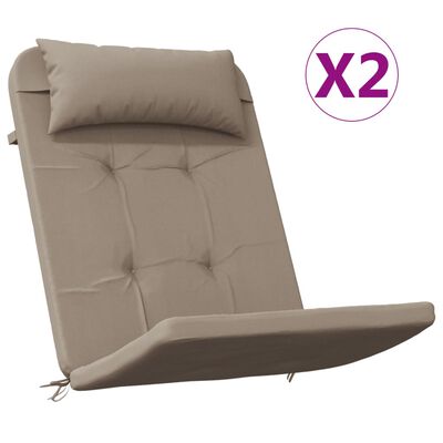 vidaXL Coussins de chaise adirondack lot de 2 taupe tissu oxford