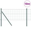 vidaXL Cl&ocirc;ture avec poteaux Vert 0.4 x 10 m Acier