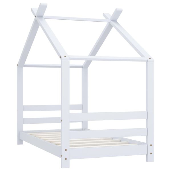 vidaXL Cadre de lit d'enfant Blanc Bois de pin massif 70x140 cm