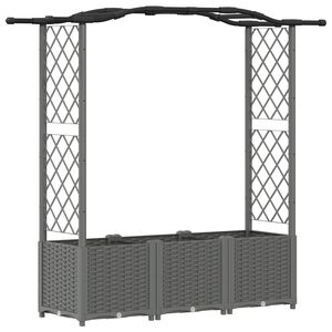 vidaXL Lit &Eacute;lev&eacute; avec Treillis et Toit Gris clair 164 x 40 x 138 cm PP