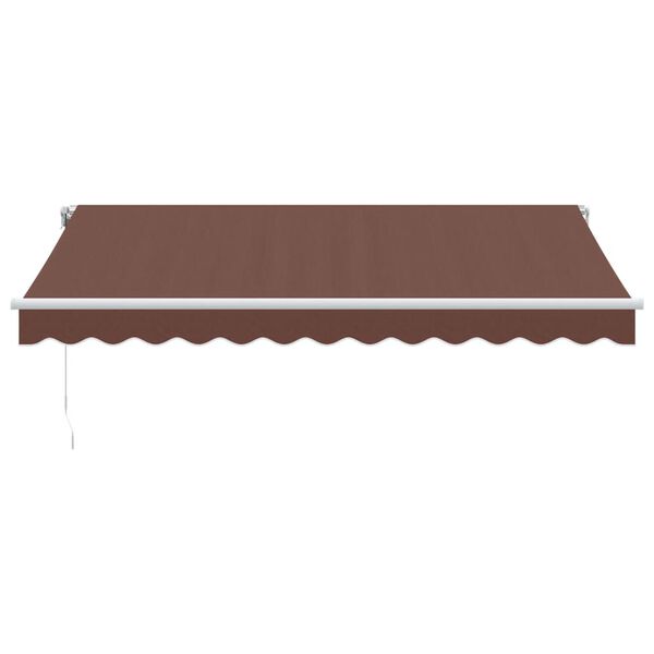 vidaXL Auvent manuel r&eacute;tractable avec LED marron 350x250 cm