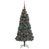 vidaXL Arbre de No&euml;l artificiel pr&eacute;-&eacute;clair&eacute; avec ensemble de boules