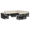 vidaXL Ensemble de canap&eacute; de jardin 14 pc Noir et blanc cr&egrave;me