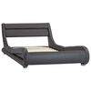 vidaXL Cadre de lit avec LED sans matelas Gris Similicuir 100x200 cm
