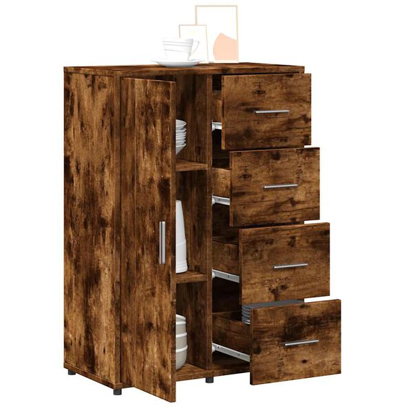 vidaXL Buffets 2 pcs ch&ecirc;ne fum&eacute; 60x31x84 cm bois d'ing&eacute;nierie