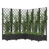 vidaXL Jardinière avec treillis noir 120x120x121,5 cm PP