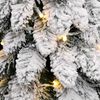 vidaXL Sapin de No&euml;l artificiel pr&eacute;-&eacute;clair&eacute; avec 80 LED/neige floqu&eacute;e