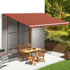 vidaXL Tissu de remplacement pour auvent Orange et marron 5x3,5 m
