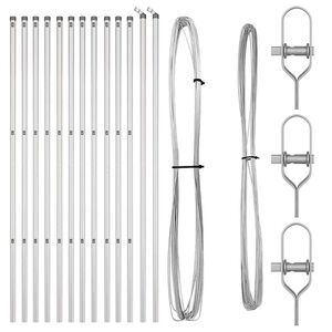 vidaXL Poteau de cl&ocirc;ture ench&acirc;ss&eacute; 13 pc Argent&eacute; Acier enduit de poudre